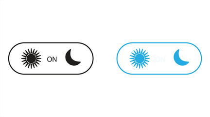day and night mode switching, sun and moon icons, vector illustration