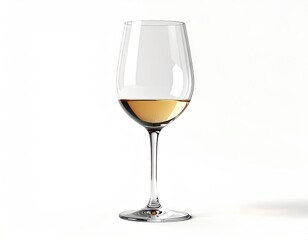 Wine glass with amber liquid. Clear, simple view