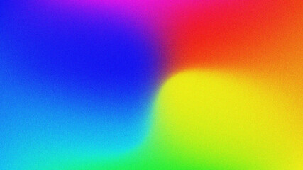 Vibrant abstract background with a smooth gradient of rainbow colors blending seamlessly in a textured grainy pattern