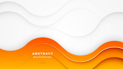 Modern Wave Abstract Orange White Background