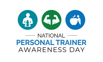 National Personal Trainer Awareness Day , January 2 Fitness Poster Template vector design.