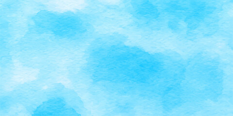 Abstract blue watercolor background texture with light sky and winter ice pattern