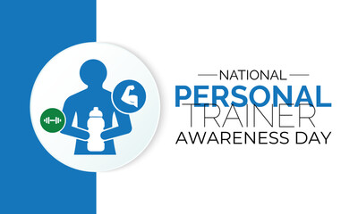 National Personal Trainer Awareness Day , January 2 Fitness Poster Template vector design.