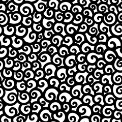 Bold hand drawn swirl seamless vector pattern with graphic spirals for striking modern prints