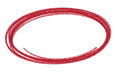 Red scribble circle isolated on transparent background