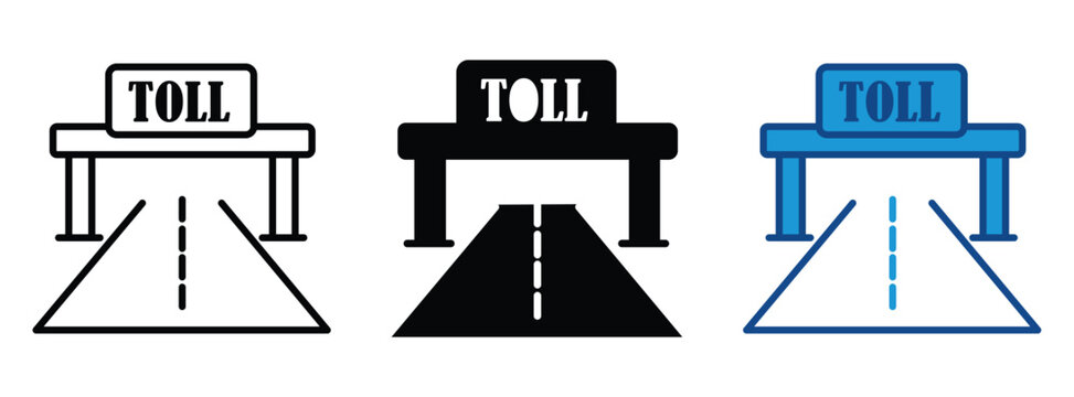 Road toll icon set. Flat design style. Graphic design ,vector  illustration.