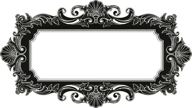Ornate baroque rococo style frame with elegant scrolls and shell