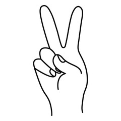 Hand doing the peace sign