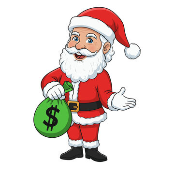Santa claus with a bag gift 