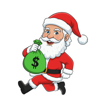 Santa claus with a bag gift 