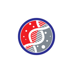 DNA logo design template.icon for science technology, vector illustration