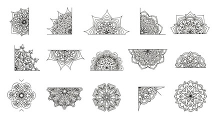 Collection of intricate mandala designs for creative projects and coloring books