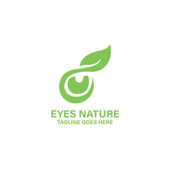Nature's Eye Symbol - Green Leaf and Eye Logo Design for Eco-Friendly Brands