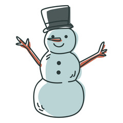 Winter botanic snowman icon
