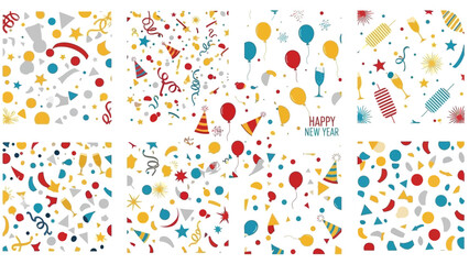 Festive celebrations happy new year seamless pattern vector illustration design