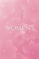 International Womens Day Vertical Pink Floral Background Banner