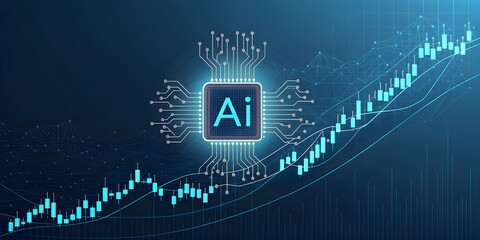 AI chip technology digital circuit data network artificial intelligence processor futuristic tech concept design