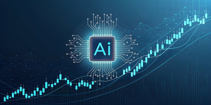 AI chip technology digital circuit data network artificial intelligence processor futuristic tech concept design