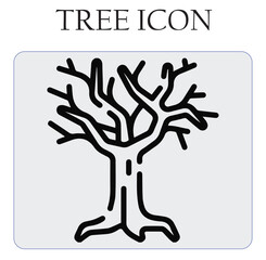 Minimalist tree icon vector illustration, perfect for eco-friendly branding, nature logos, environmental projects, sustainability graphics, and modern digital design.