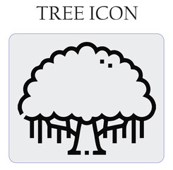 Minimalist tree icon vector illustration, perfect for eco-friendly branding, nature logos, environmental projects, sustainability graphics, and modern digital design.