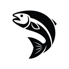 Fish silhouette vector illustration on white background