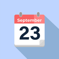 September 23 Vector Calendar
Modern flat color vector calendar with date