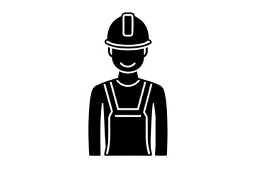 Construction worker silhouette vector illustration isolated on white background
