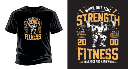 Strength fitness T-shirt design