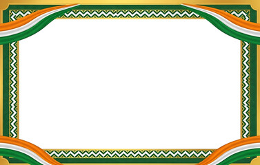 Decorative indian flag colors border frame for celebrations and patriotic events