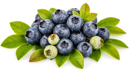 Fresh blueberries with leaves, healthy eating and antioxidant rich superfood