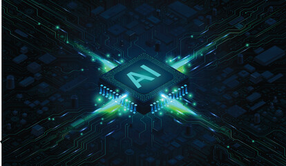 AI Processor: High-Speed Data Flow and Digital Brain Core