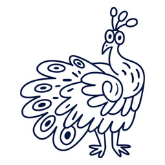 Simple animal peacock drawing