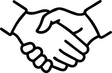 Business handshake vector illustration icon showing two hands shaking