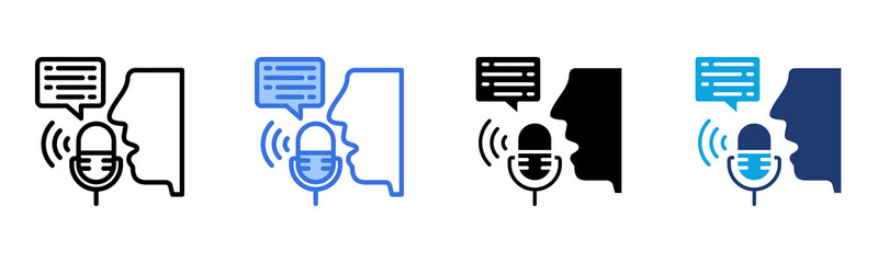 Voice Speech icon Multi Style Vector Illustration