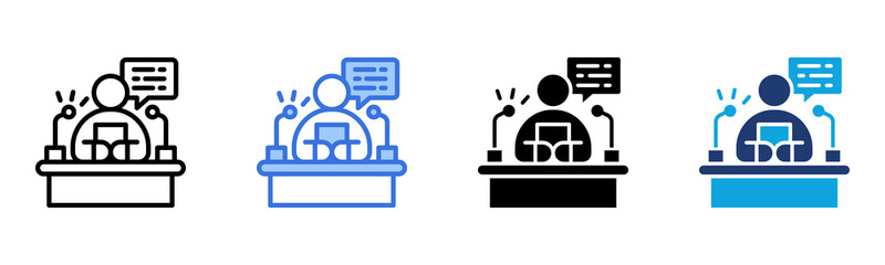 Press Conference icon Multi Style Vector Illustration