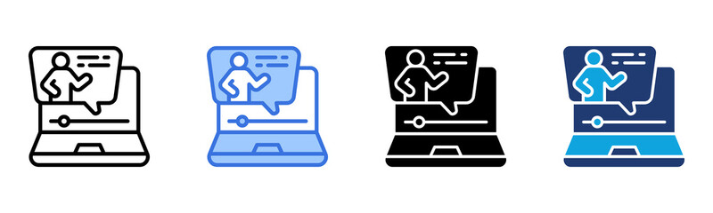 Online Presentation icon Multi Style Vector Illustration