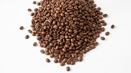 Obraz premium Freshly roasted coffee beans background for coffee shop or cafe concept use
