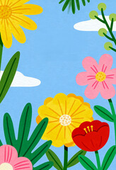 Hand-drawn floral flyer template art