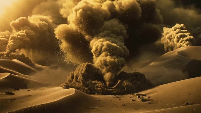 Desert valleys swallowed by cyclones and sandstorms