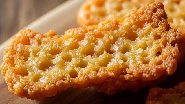 Close up of struffoli italian honey balls dessert christmas holiday treat food