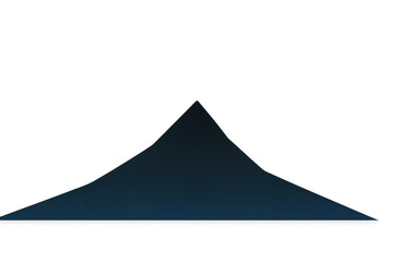 Fototapeta premium Abstract geometric mountain peak silhouette in dark blue gradient, minimal flat triangular shape, transparent background
