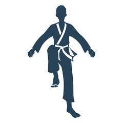 Simple karate pose martial art people