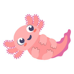 Cute axolotl animal baby character