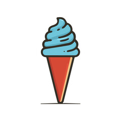 Simple_flat_2D_icon_of_an_ice_cream_cone_isolated_A Clipart set, an Attractive Minimalist illustration, a simple illustration with an EPS format design