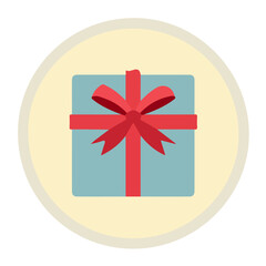 Simple_flat_2D_icon_round_gift_label_isolated_on_a_white, Minimal design, Attractive, Simple illustration with EPS format