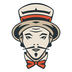 Circus presenter character head