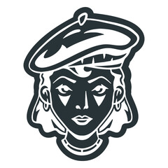 Circus mime girl character