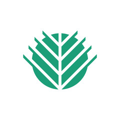 geometric abstract leaf logo template