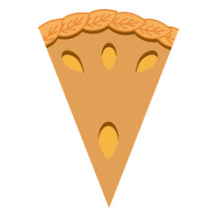 Slice of pumpkin pie icon
