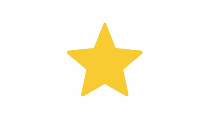 A bright yellow five-pointed star centered on a clean white background, symbolizing excellence or a rating.